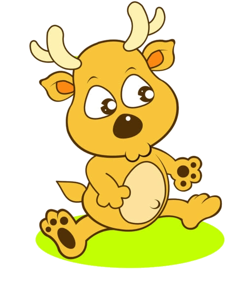 卡通手绘可爱小动物小鹿英文字母