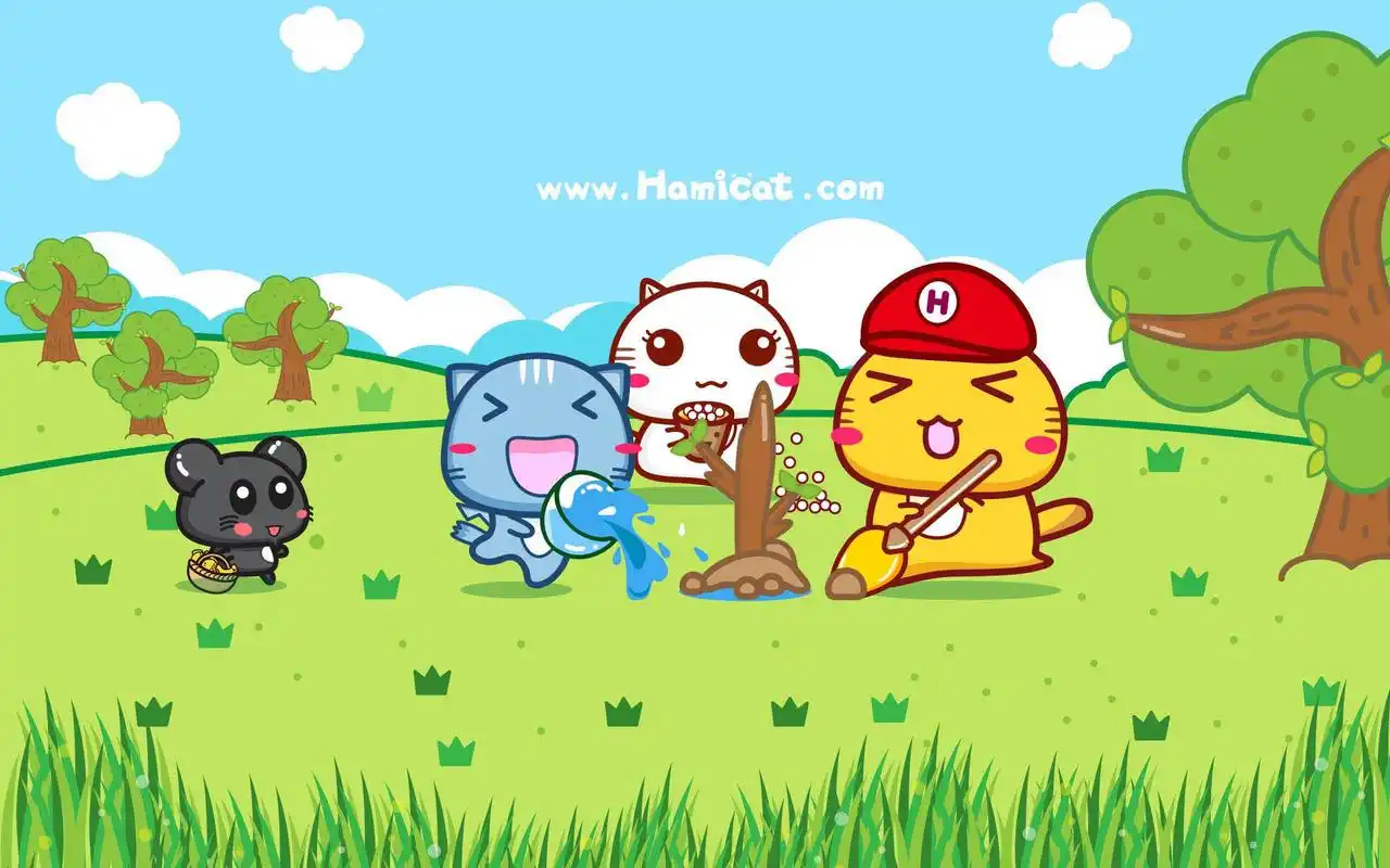 摩丝摩丝可爱植树节卡通图片桌面壁纸