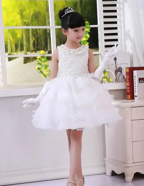 儿童女公主花童婚纱礼服手套粉白色长款蝴蝶结表演跳舞蹈礼仪手套