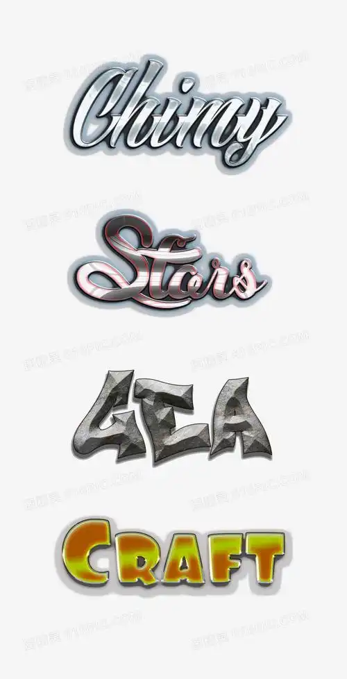 4款ps字体图层样式