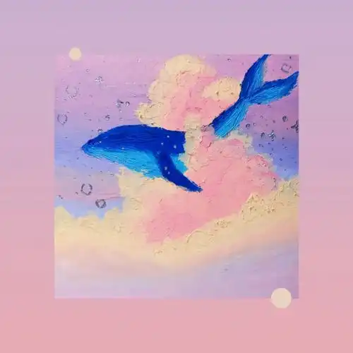 油画棒临摹云端上的鲸鱼附教程