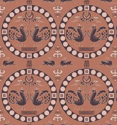 随着丝绸之路艺术文化的交流,西方的织物图案开始影响中国的丝绸设计