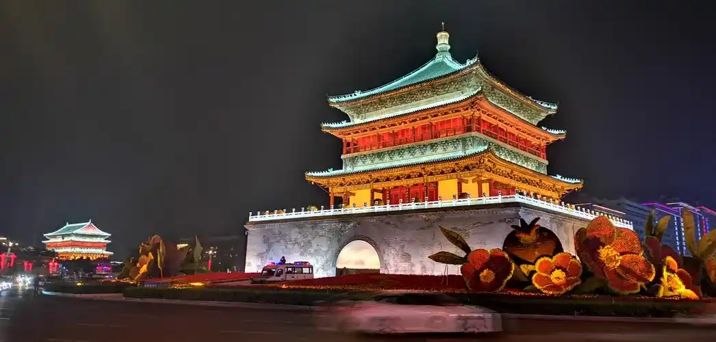 夜色西安钟鼓楼