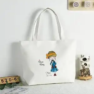 大容量手提帆布包女夏文艺单q肩日系大学生上课装书布兜帆布袋子