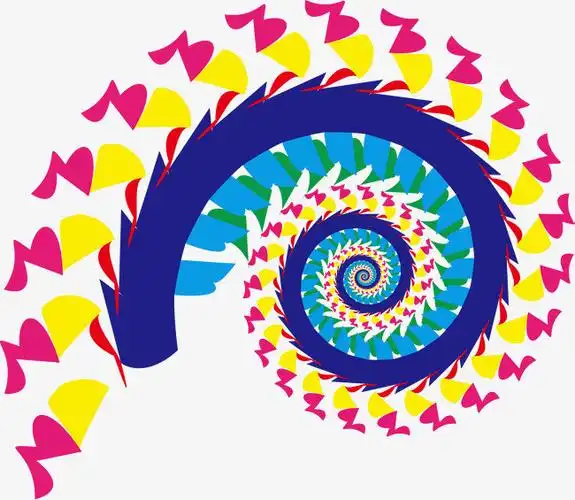 彩色螺旋花纹图素材