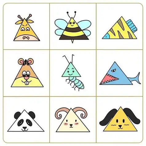 创意简笔画教你用三角形画100种萌萌的动物