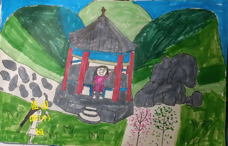 四(4)班画"亭子"优秀作业微展