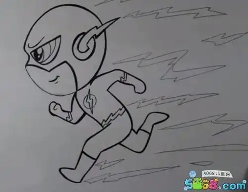 极光侠闪电猫简笔画