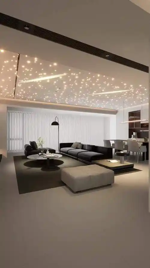 浪漫星空顶无主灯客厅现代意式简约风格,大气有氛围!
