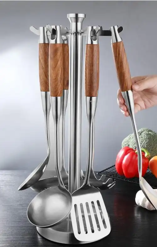 厨具套装锅铲7件套家用304不锈钢炒菜铲子勺子厨房炊烹饪工具全套豪华