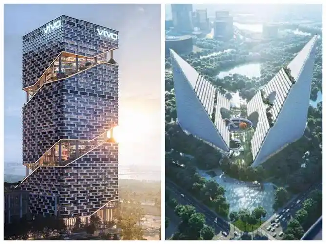 手机巨头企业vivo两座在建的新总部大楼最新进度