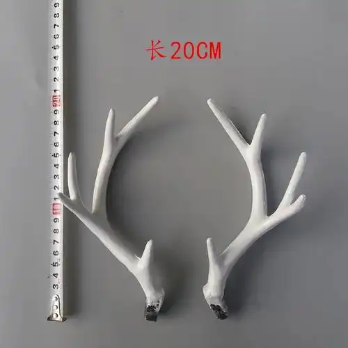 仿真白色鹿角 婚纱摄影道具diy表演头饰 圣诞鹿角头饰长20cm