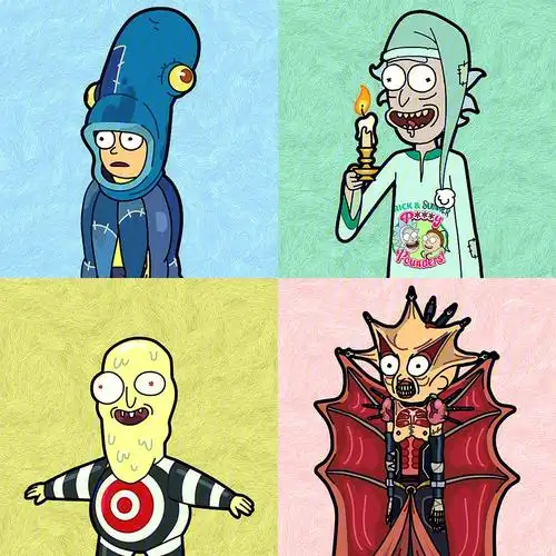 来自口袋莫蒂的素材戴鱿鱼头套的莫蒂!