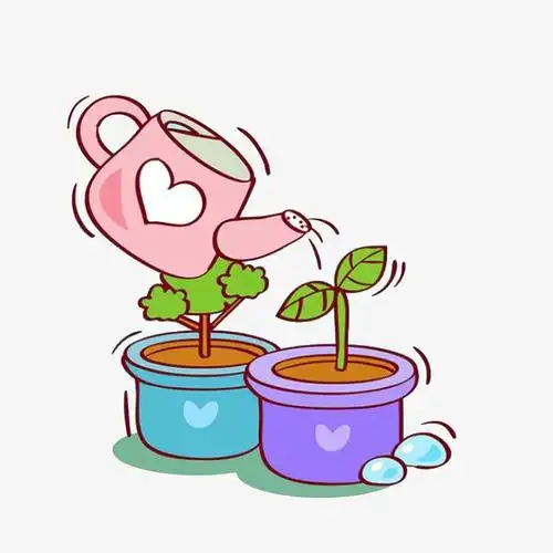 浇水手绘装饰png