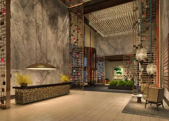 星级酒店大堂酒店大厅前台合集快捷酒店照片效果图参考素材_前台_大厅