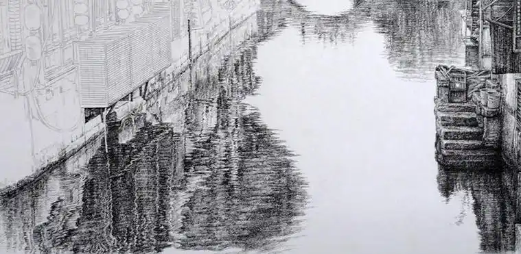 写实钢笔画怎样画水