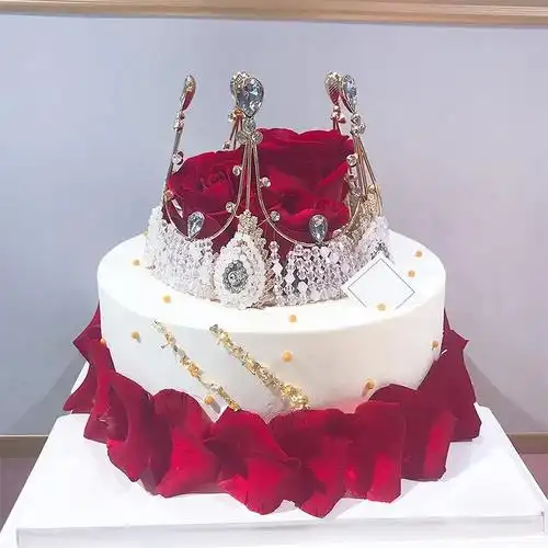 萌客奇网红玫瑰花款新鲜水果生日蛋糕送女友老婆闺蜜生日礼物全国同城