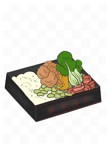 盒饭免抠元素32733121油炸食品套餐png33124211扁平化卡通涮羊肉套餐