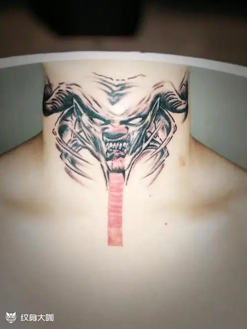 网红同款花脖子_纹身图案手稿图片_赵子豪的纹身作品集