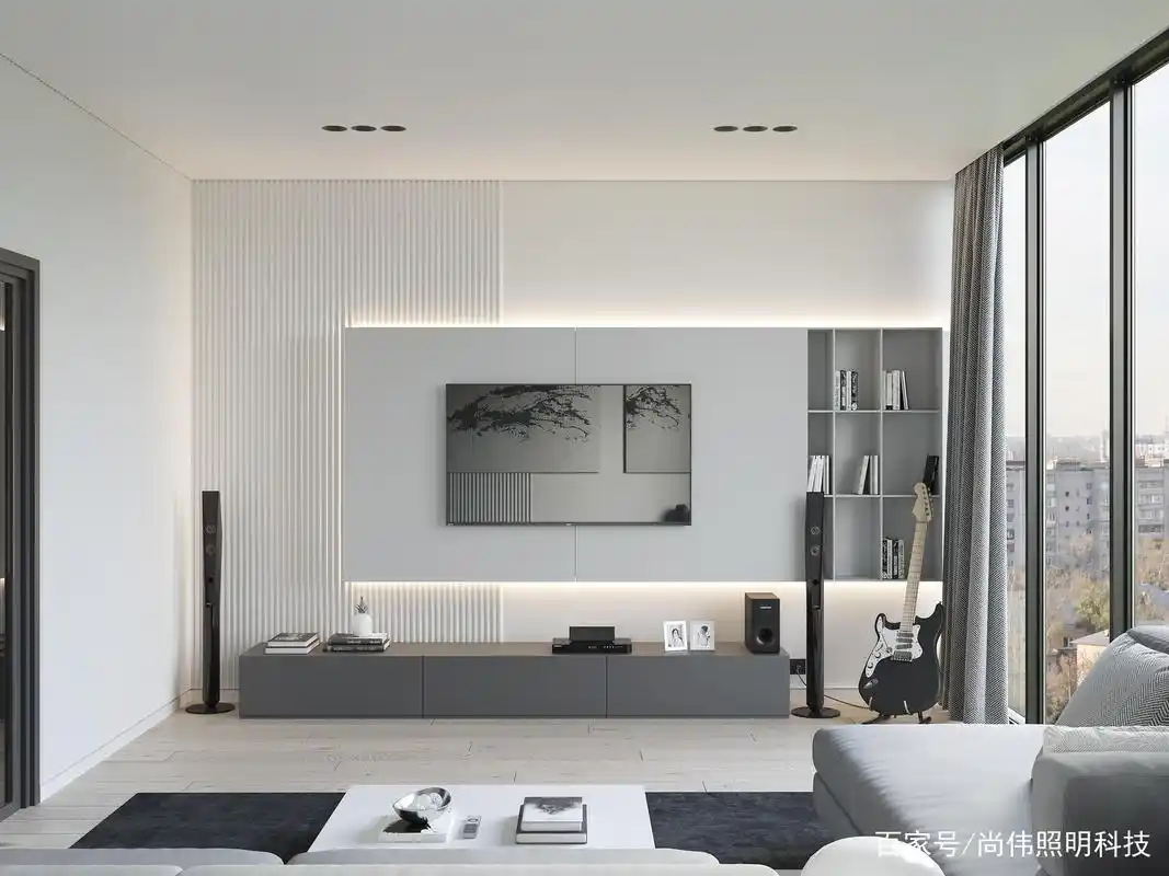 经典客厅led线性灯效果图欣赏