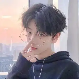 中分假发男短发日系帅气男士蓬松修脸微卷自然短卷发学生全头套式