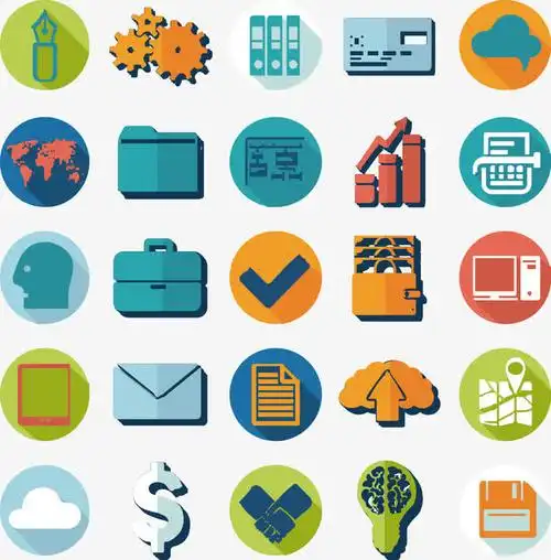 矢量彩色背景的ppt图标素材