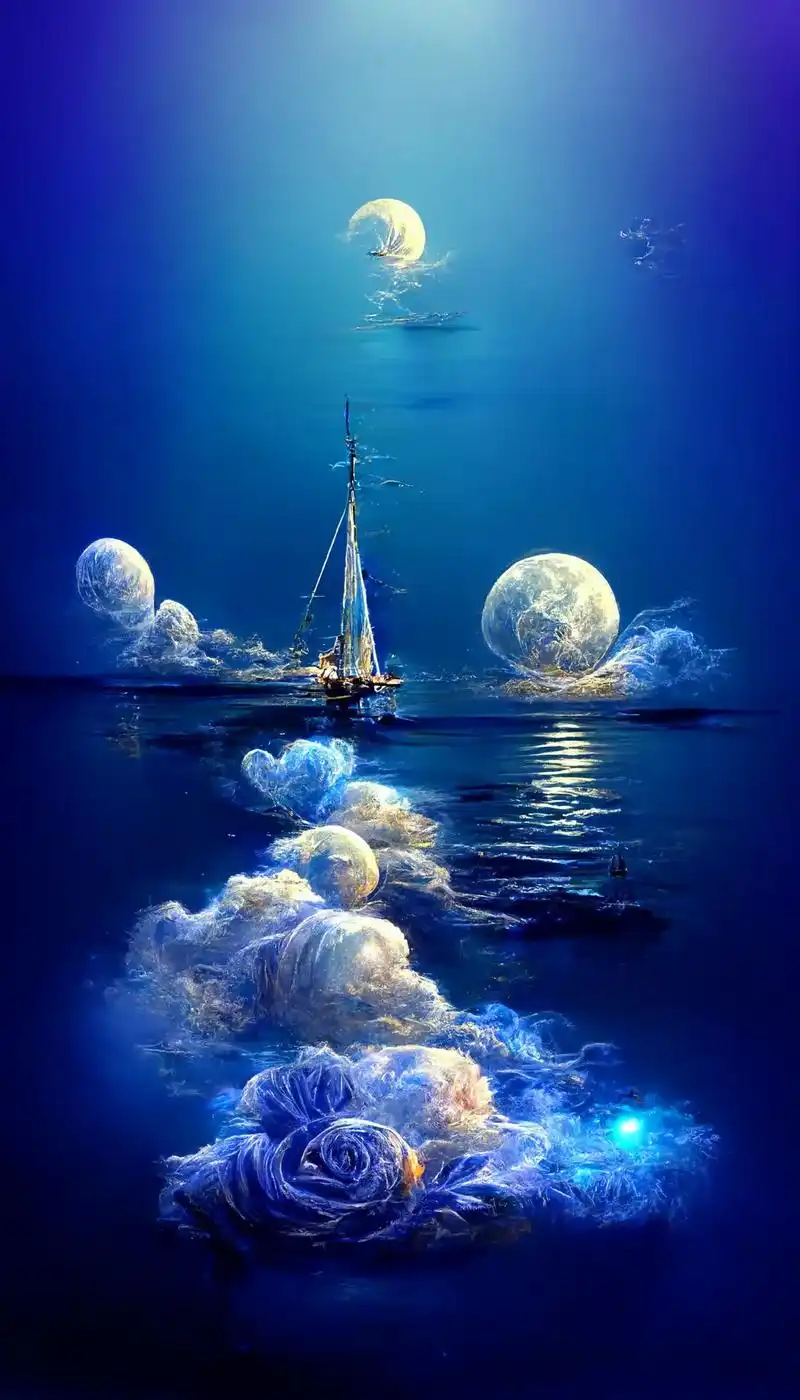 春江潮水连海平,海上明月共潮生 ——张若虚《春江花月夜》#图 - 抖音