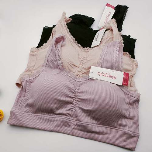 琪比莉8812净面罗纹棉莫代尔无钢圈加肥加大运动背心睡眠养护文胸