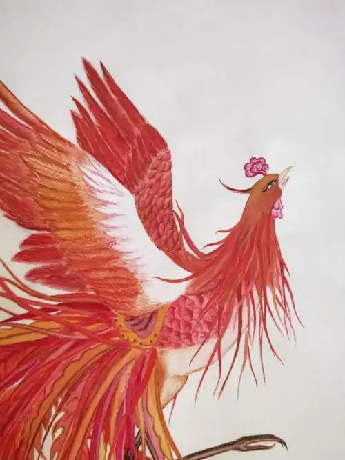 丹凤朝阳图(黄丽燕国画工笔手绘凤凰图案)