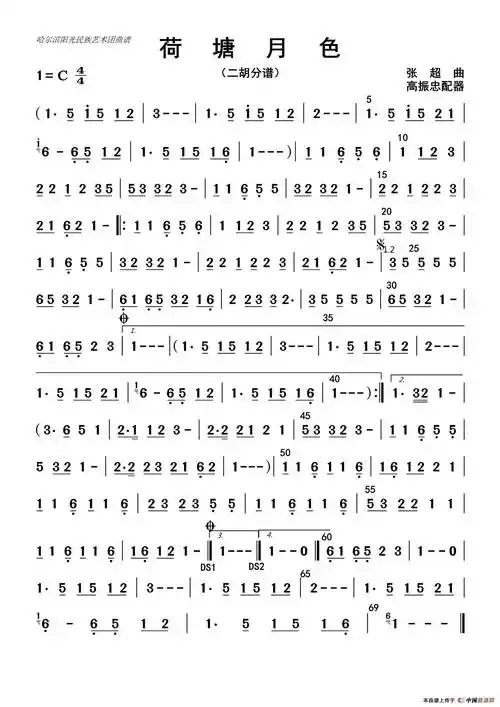 美女民乐合奏舞台版荷塘月色超好听听醉了附简谱