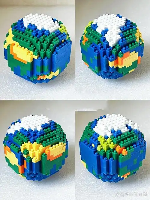 地球小颗粒积木➕图纸教程分享 🌍第五步骤的拼装,在第八步骤左边