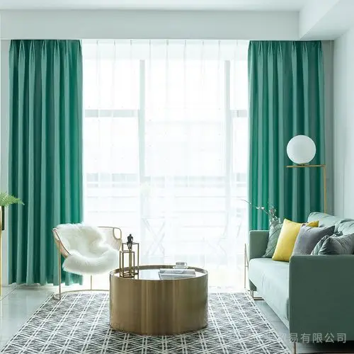 新款上市 爆款素色窗帘 客厅卧室新品纯色蚕丝绒电雕窗帘批发