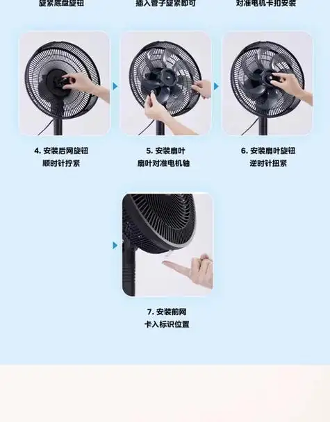 美的电风扇落地扇家用大风力台立式强力节能摇头音静七叶电扇宿舍_爱