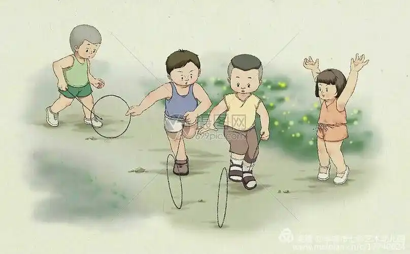 滚铁环——那时候推着圆圈到处跑,跑上两个小时都乐此不疲.