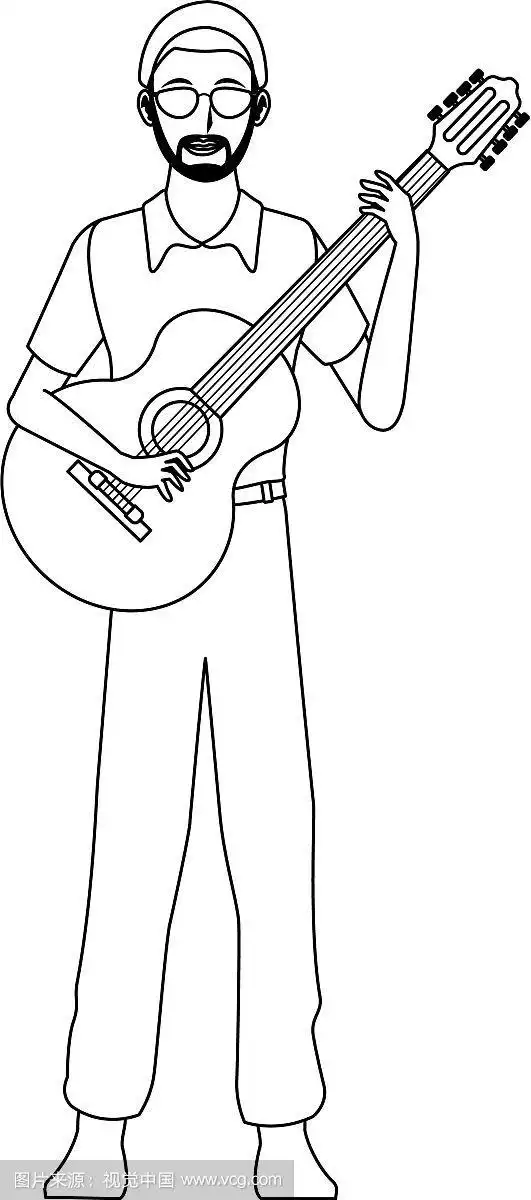 演奏吉他的音乐家