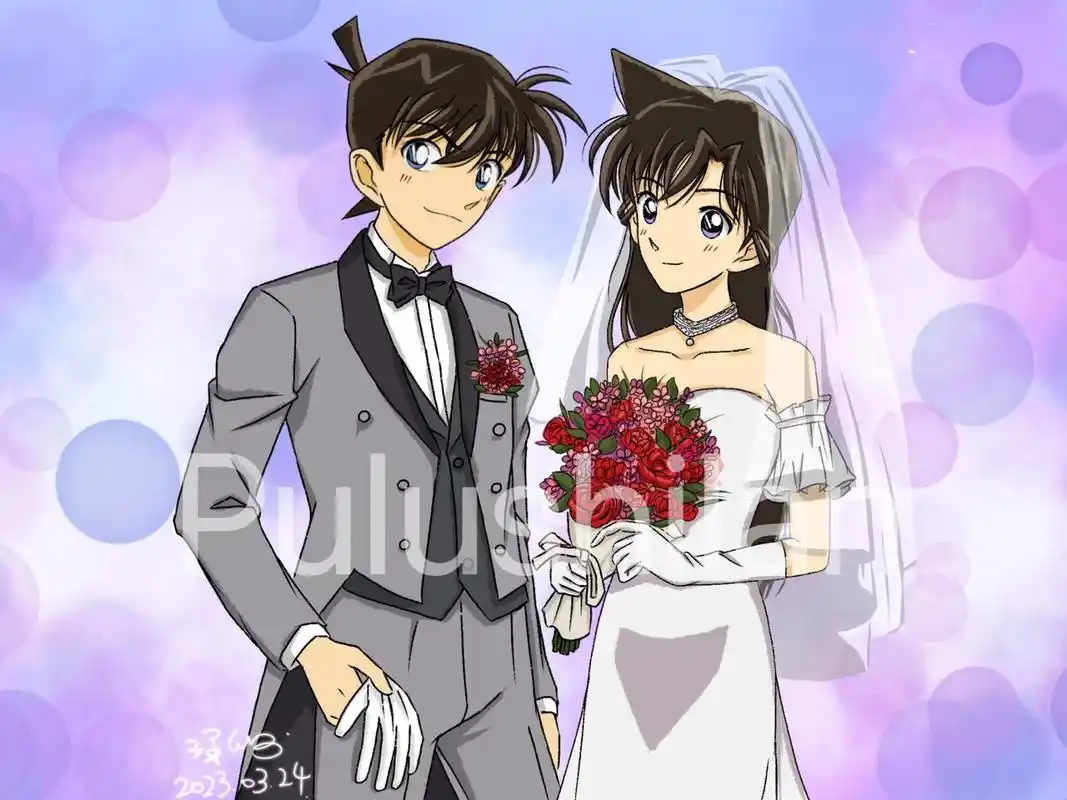 新兰糖壁纸97 根据官图画了一张～不是我瞎编的噢,真的有新兰结婚照