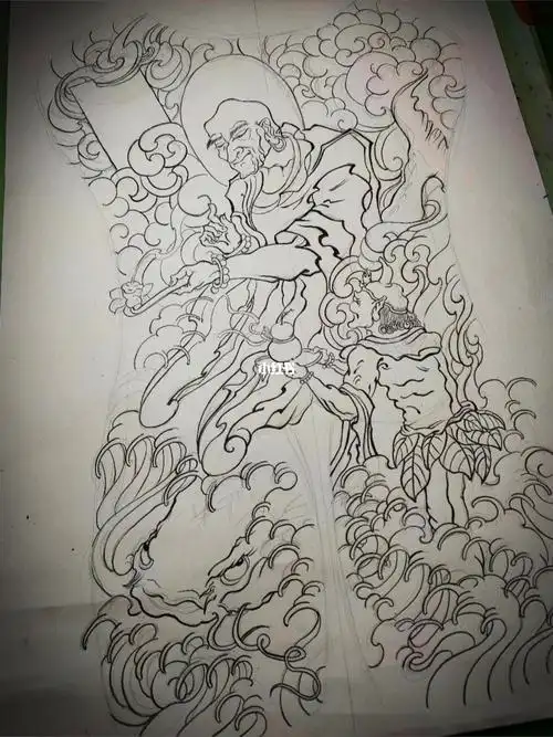 纹身   国风传统手稿——罗汉原著:先生无上.