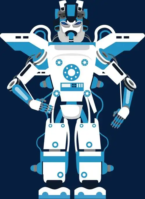 卡通跳舞的机器人插画