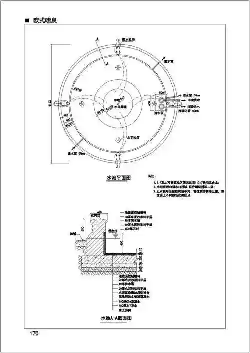 天鹅喷泉cad平面图
