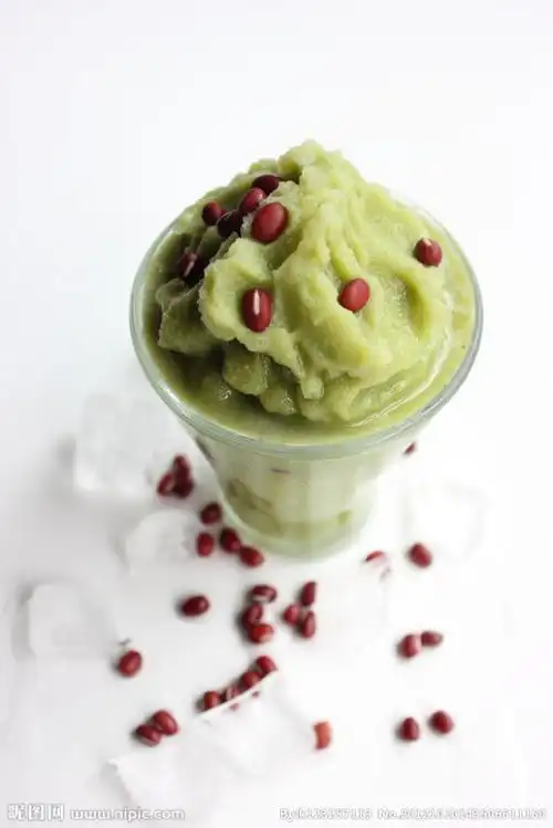 抹茶红豆冰沙