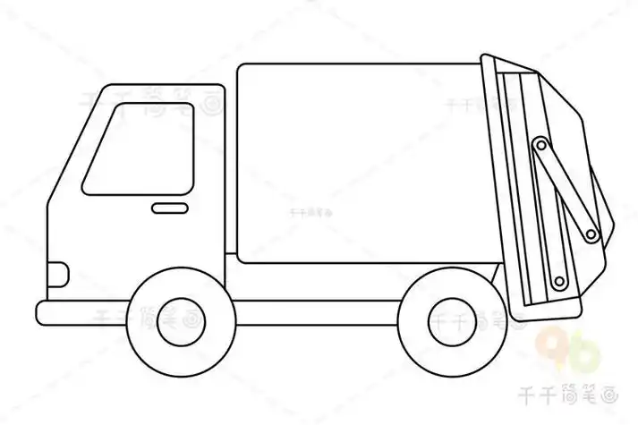 人物推垃圾车简笔画