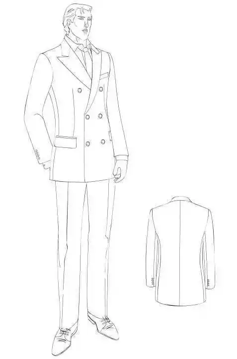 男装结构设计下西服唐装燕尾服