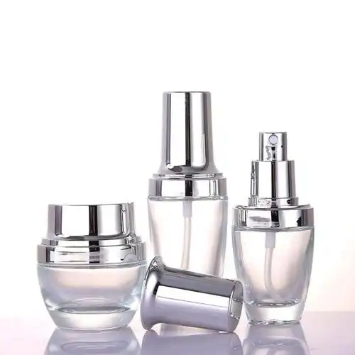 套装玻璃化妆品小黑瓶膏霜瓶小样分装瓶乳液瓶喷雾瓶按压旅行空瓶