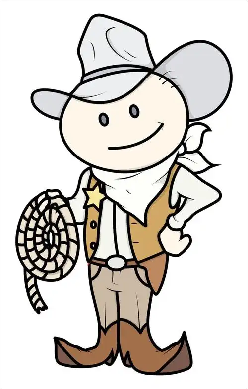 小牛仔矢量卡通插画平面广告素材免费下载(图片编号:2166739)-六图网