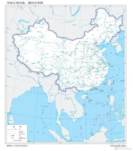 中国主要河流湖泊分布图竖版