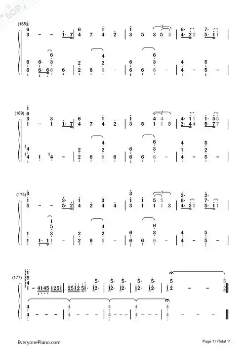 lemonunnatural主题曲双手简谱预览11