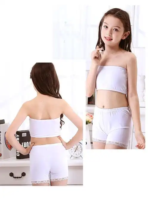 谏子少女内衣文胸中小学育期女孩小背心女童抹胸内衣无带小背心儿童女