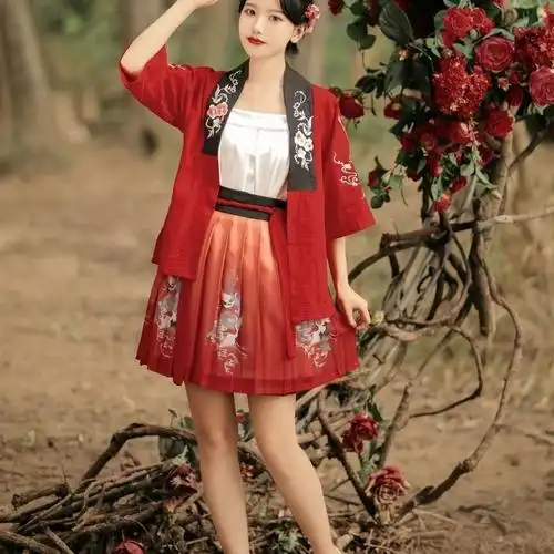 汉服女宋制褙子吊带中国风齐腰汉元素短裙夏姐妹套装日常改良汉服