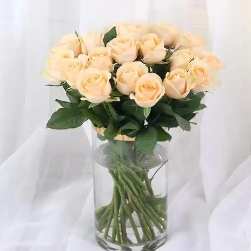 蜜桃雪山(香槟玫瑰)-20支/扎 - 阅花鲜花