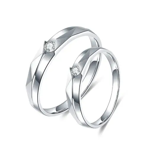 钻石对戒18k白金男女情侣对戒结婚钻石戒指